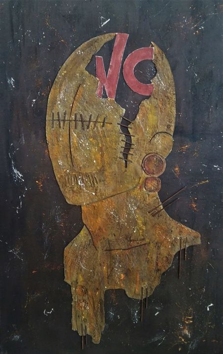 Картина под названием "L' Ohm N°7" - Johell, Подлинное произведение искусства, Акрил