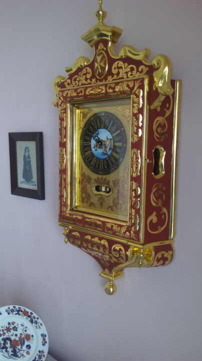 Sculpture titled "Maltese gilded clock" by John B Caruana, Original Artwork
