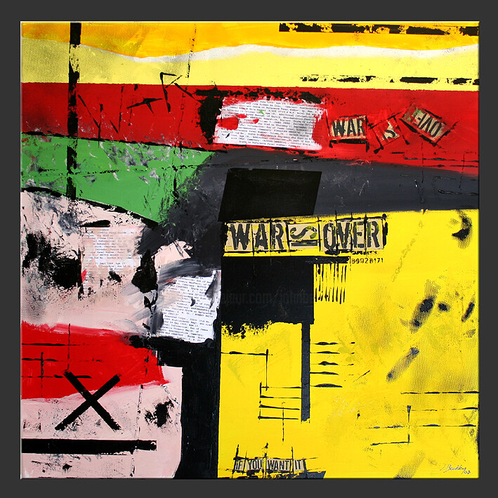 Peinture intitulée "War Is Over" par John Beckley, Œuvre d'art originale, Acrylique