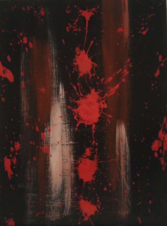 Peinture intitulée "Blood of my blood B…" par John Bru, Œuvre d'art originale, Acrylique