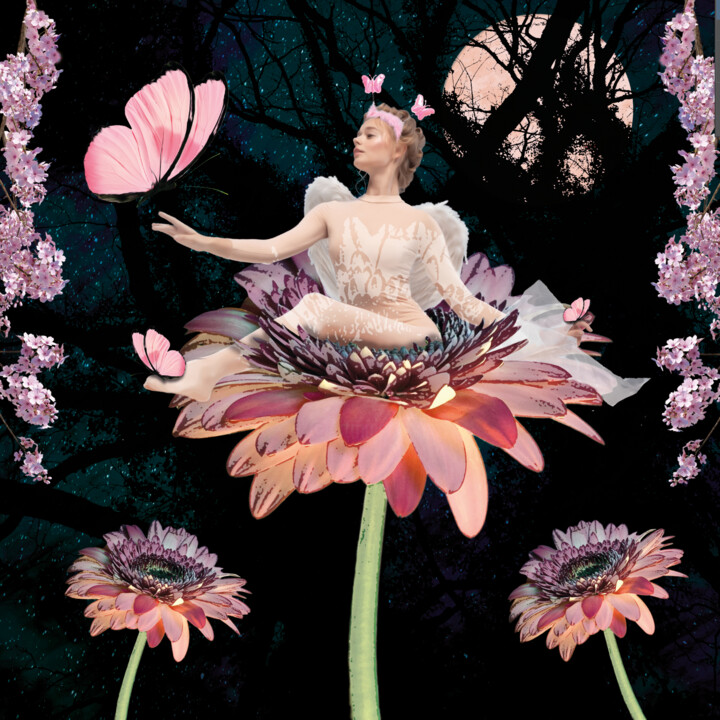 Digital Arts με τίτλο "Lady LaLa" από John Calder Gunn, Αυθεντικά έργα τέχνης, Ψηφιακό Κολάζ