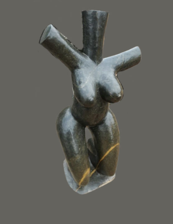 Escultura titulada "Female Torso" por John Chakauya, Obra de arte original, Piedra