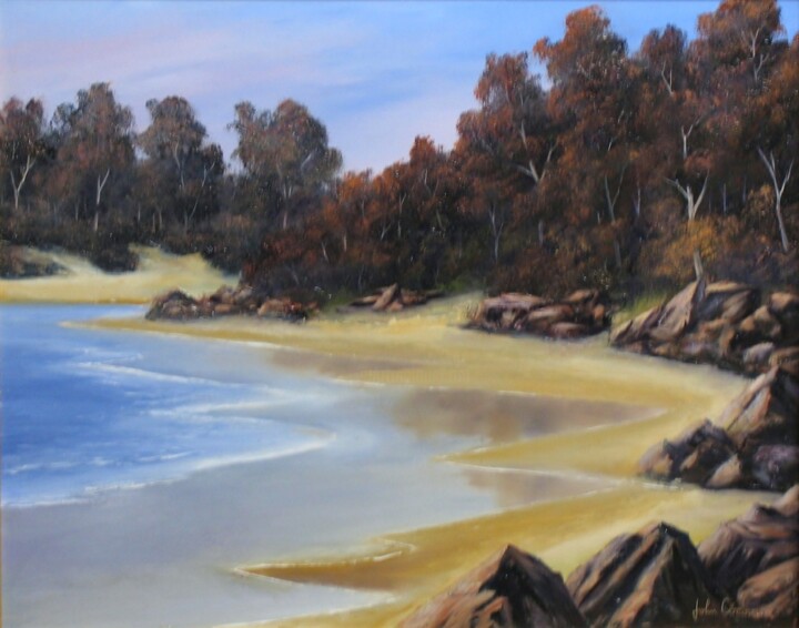 Painting titled "lonely-beach.jpg" by John Cocoris, Original Artwork