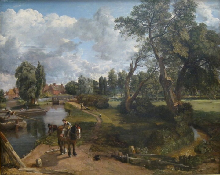 Schilderij getiteld "Le moulin de Flatfo…" door John Constable, Origineel Kunstwerk, Olie