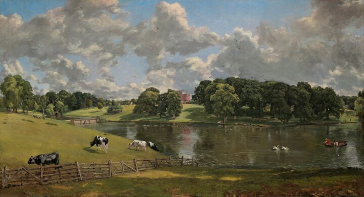 Schilderij getiteld "Wivenhoe Park, Essex" door John Constable, Origineel Kunstwerk, Olie