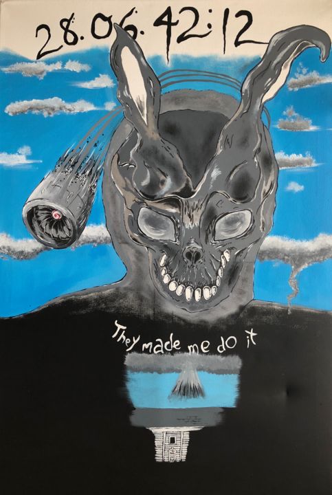Painting titled "They Made Me Do It" by John Creekmore, Original Art, Acrylic