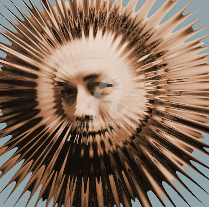 Digital Arts titled "Albert Camus" by J.Jokko, Original Artwork, Digital Painting