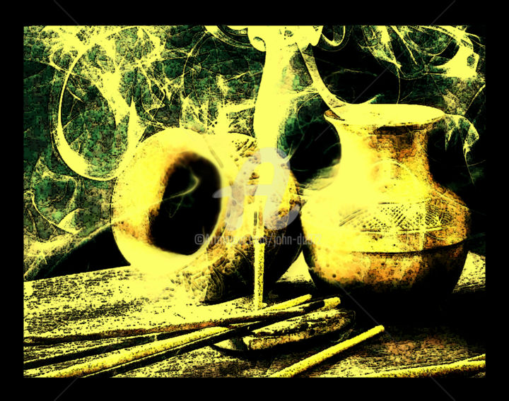 Digital Arts titled "incense" by J.Jokko, Original Artwork, Digital Painting