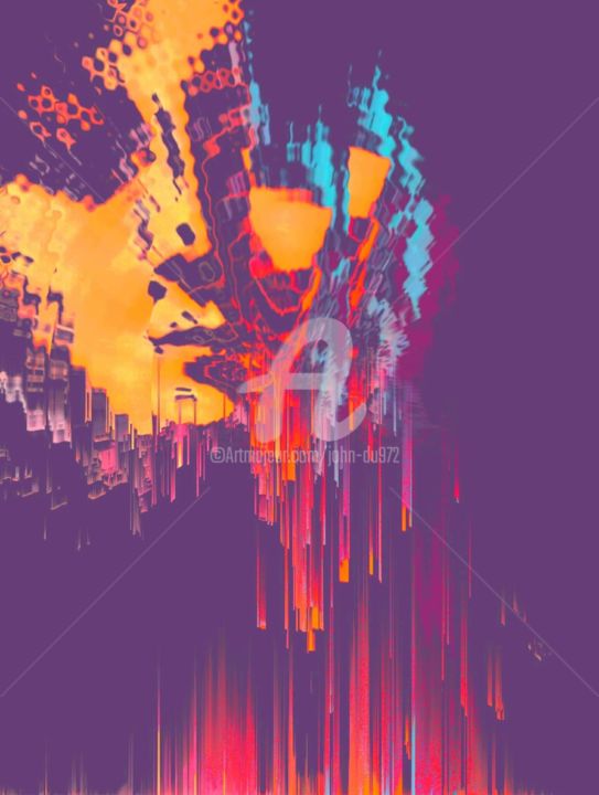 Digital Arts titled "Poster femme psyché…" by J.Jokko, Original Artwork, Digital Painting