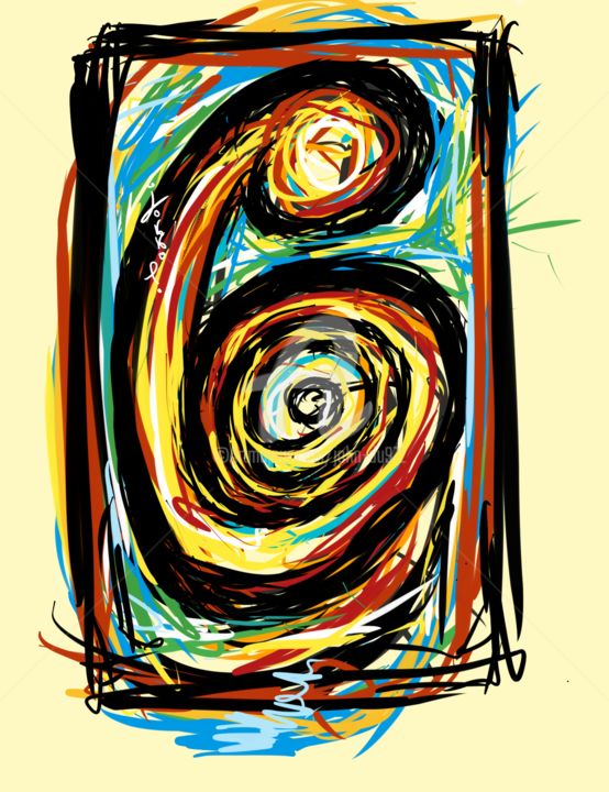 Arte digital titulada "La cabine téléphoni…" por J.Jokko, Obra de arte original, Pintura Digital