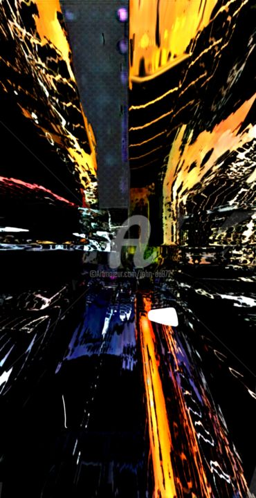 Arte digital titulada "Derrière la ville s…" por J.Jokko, Obra de arte original