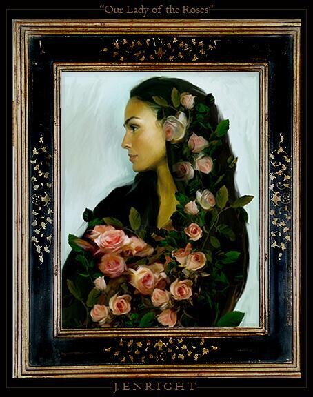 Картина под названием ""Lady of the Roses"" - John Enright, Подлинное произведение искусства