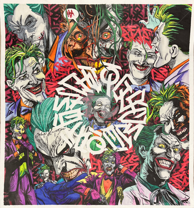 Картина под названием "Joker" - John Karter, Подлинное произведение искусства, Маркер