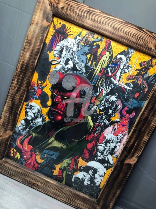 Картина под названием "Hellboy" - John Karter, Подлинное произведение искусства, Акрил