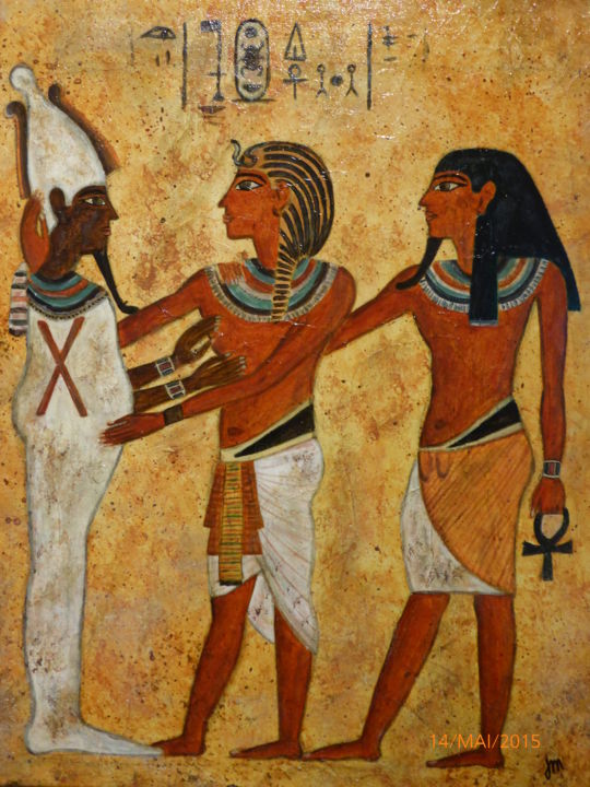 Malerei mit dem Titel "Tutankhamun" von John M. Miller, Original-Kunstwerk, Acryl