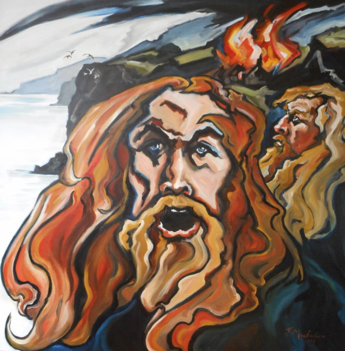 Painting titled "How Red Hair came t…" by John Macfarlan, Original Artwork, Oil