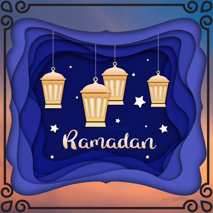 Digitale Kunst mit dem Titel "Ramadan 2021 - 08" von John Mailly, Original-Kunstwerk, 2D digitale Arbeit