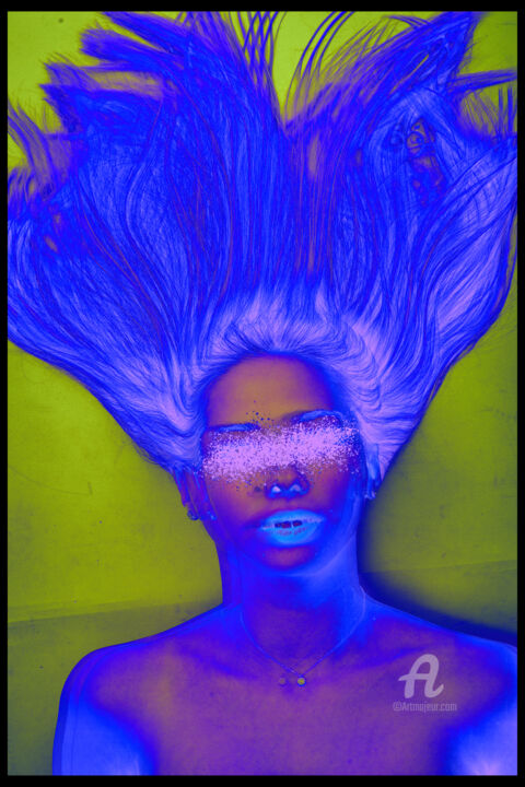Fotografía titulada "Lady Laser" por John Mars, Obra de arte original, Fotografía manipulada