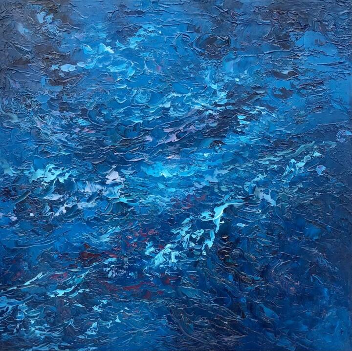 Pintura intitulada "Heavenly Blue" por John O’Sullivan, Obras de arte originais, Óleo Montado em Armação em madeira