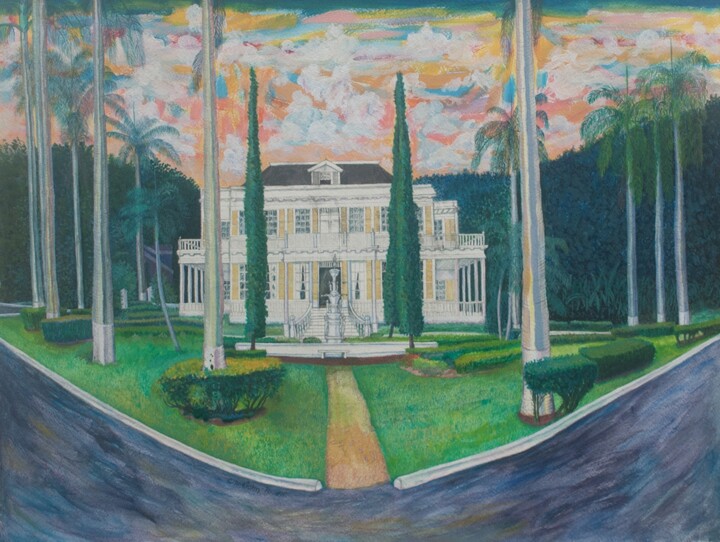 Painting titled "Devon House" by John Powell, Original Artwork, Acrylic