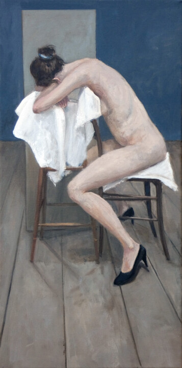 Pittura intitolato "The Very French Girl" da John Vesty, Opera d'arte originale, Olio