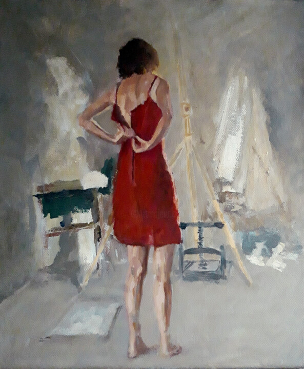 Painting titled "The Dresser" by John Vesty, Original Artwork, Oil