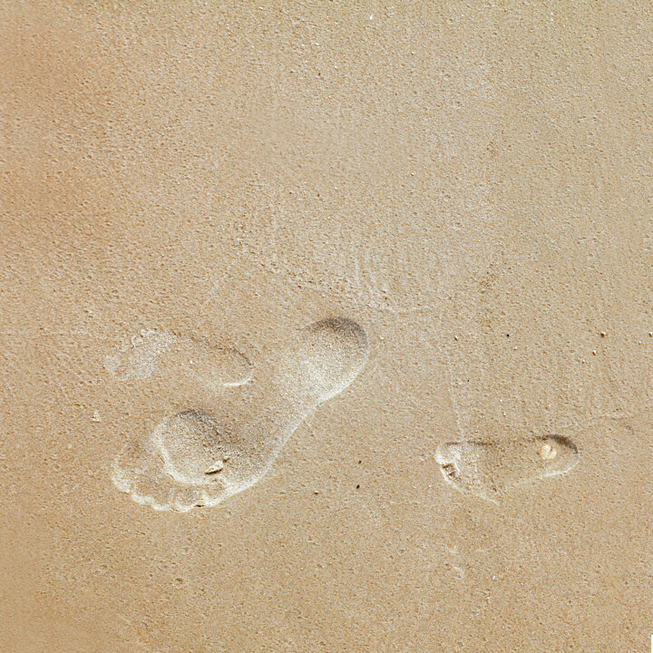 Photography titled "Footprints in sand" by John Furnes, Original Artwork, Digital Photography