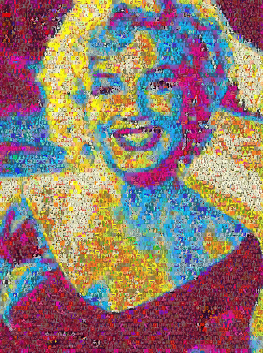 Schilderij getiteld "marilyn-monroe-niag…" door Johnlijo Bluefish, Origineel Kunstwerk, Olie