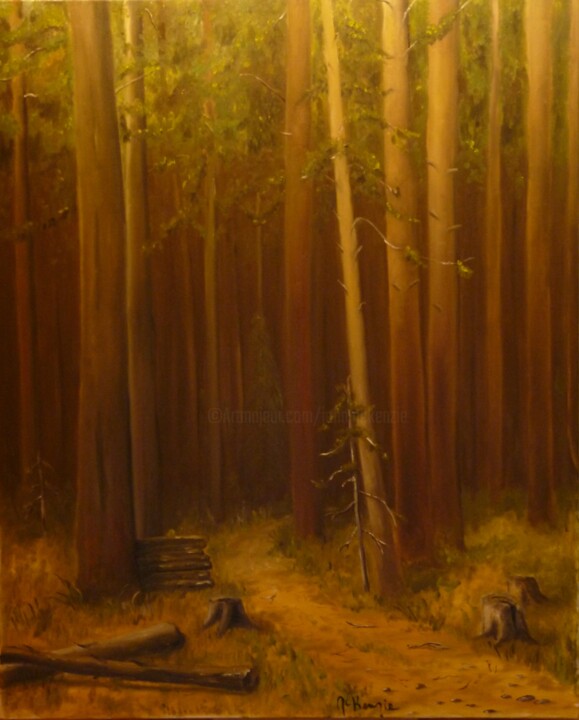 Painting titled "Le bois de l'Ogre" by Mc Kenzie, Original Artwork, Oil