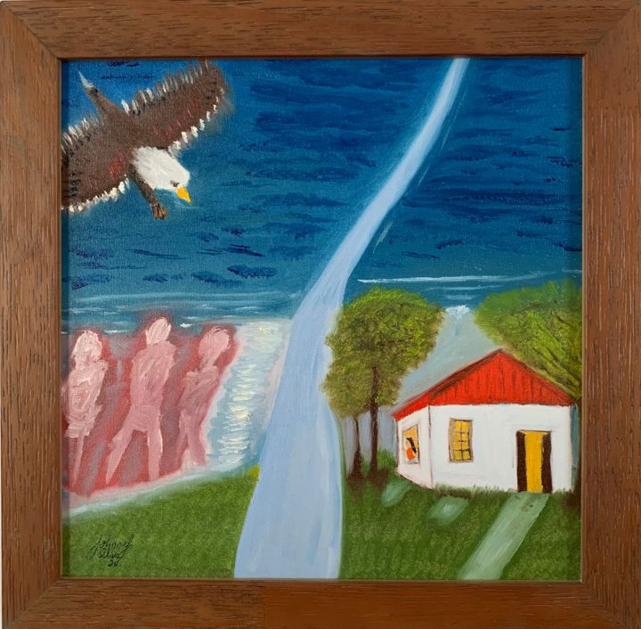 Pintura intitulada "Sonhos de Amandacar…" por Johnnas Oliva, Obras de arte originais, Óleo Montado em Painel de madeira