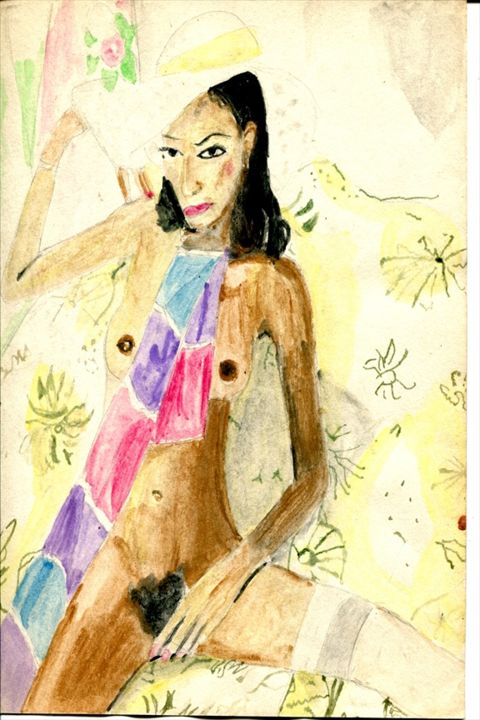 Pittura intitolato "b-girl-6.jpg" da Johnnie Mitchell, Opera d'arte originale