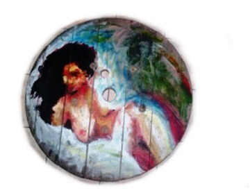 Schilderij getiteld "desnudo circular" door Johnny Mcdonald Pintor Hondureño, Origineel Kunstwerk