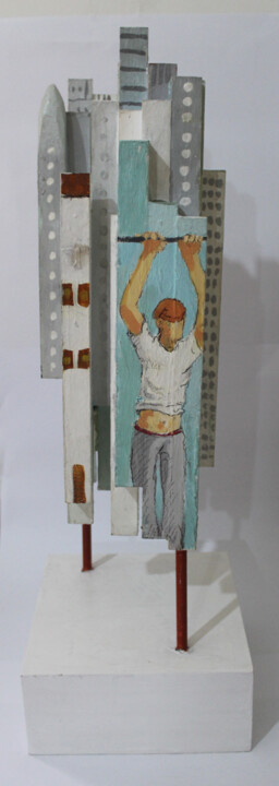 「Buildings 2」というタイトルの彫刻 Johnny Semaanによって, オリジナルのアートワーク, アクリル