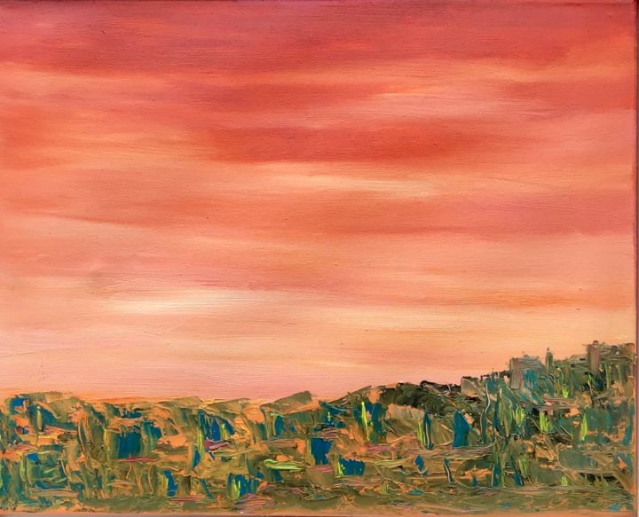 Painting titled "ITALIAN SKY" by John O’Sullivan, Original Art, Oil Mounted on Stretcher frame