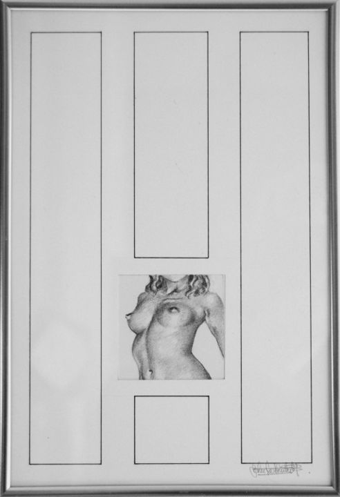 Disegno intitolato "FRAGMENT 012" da John Rothschild, Opera d'arte originale, Matita