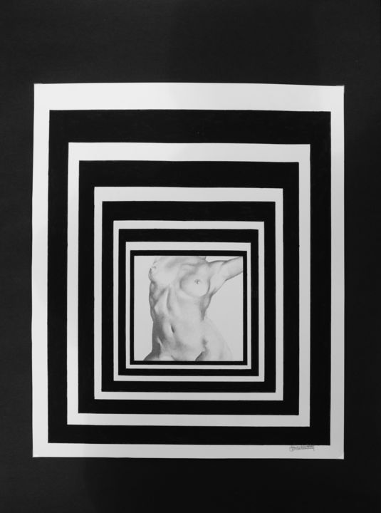 Dessin intitulée "WINDOWS 006" par John Rothschild, Œuvre d'art originale, Crayon