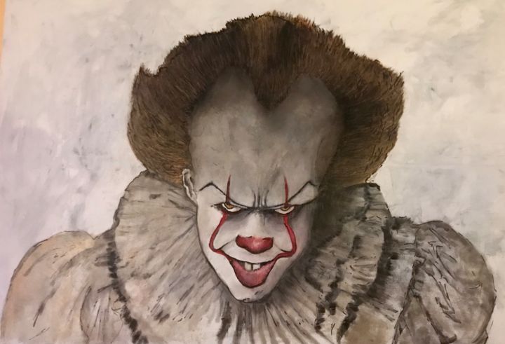 Painting titled "Pennywise from « it…" by John Von Brown, Original Artwork, Acrylic