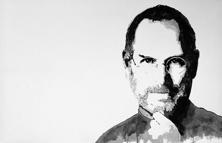 "Steve Jobs" başlıklı Tablo John Von Brown tarafından, Orijinal sanat, Mürekkep