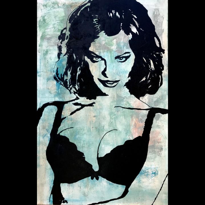 Painting titled "Eva Herzigová" by John Von Brown, Original Artwork, Acrylic