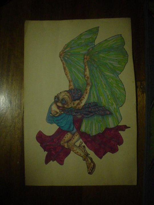 Painting titled "fairy and child" by Jose Mari Pamintuan, Original Artwork