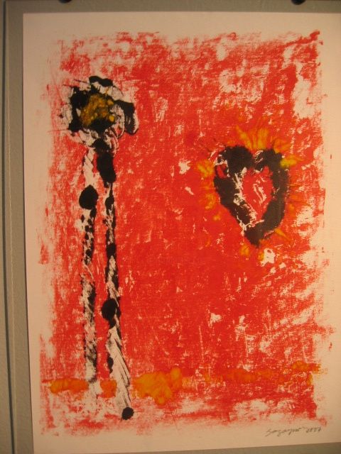 Pintura intitulada "Black Heart" por Jojo Sagayno, Obras de arte originais