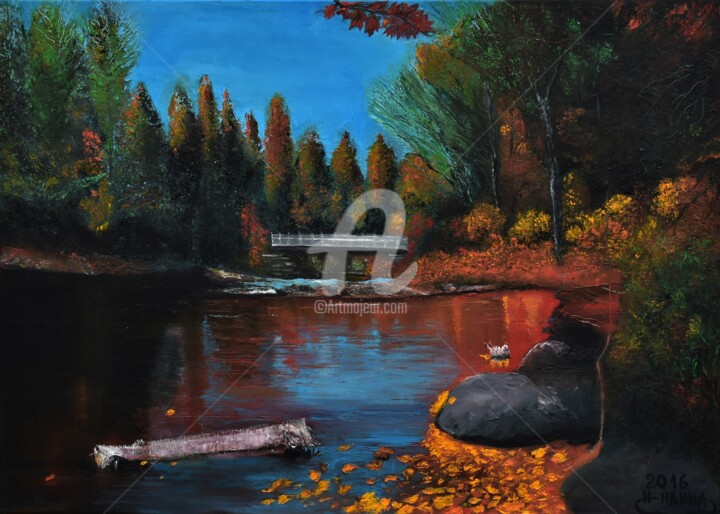 Картина под названием "Landscape autumn pa…" - Joky, Подлинное произведение искусства, Масло