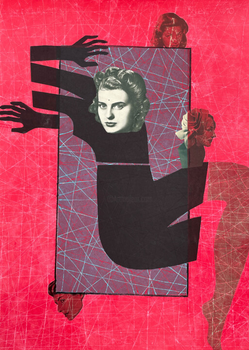 Collages intitolato "To be a woman -3" da Jolanta Johnsson, Opera d'arte originale, Acrilico