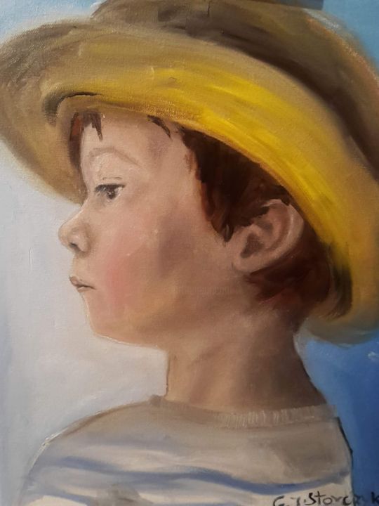 Painting titled "Boy" by Jolanta Storczyk, Original Artwork, Oil