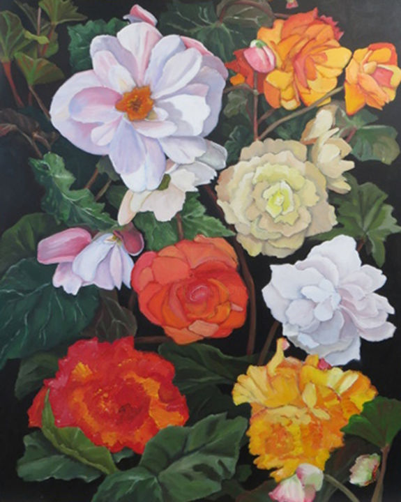 Schilderij getiteld "floralien.jpg" door Jolie Art, Origineel Kunstwerk, Acryl