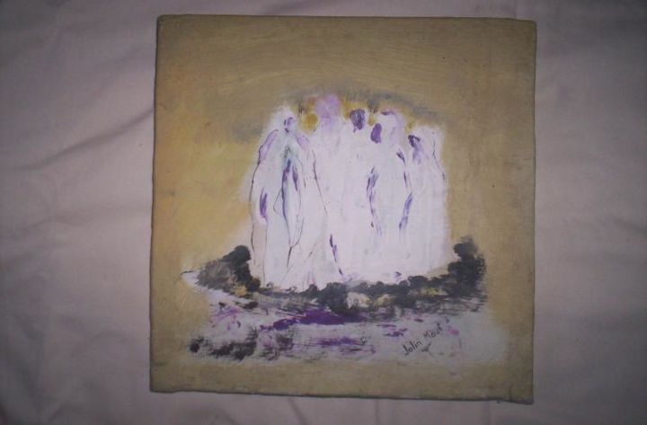 Peinture intitulée " les esprits" par Maurice Nounon, Œuvre d'art originale, Huile