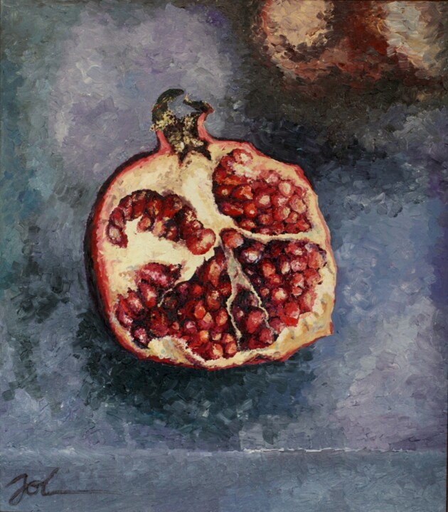 Malerei mit dem Titel "Pomegranate" von Jolita Link, Original-Kunstwerk, Öl