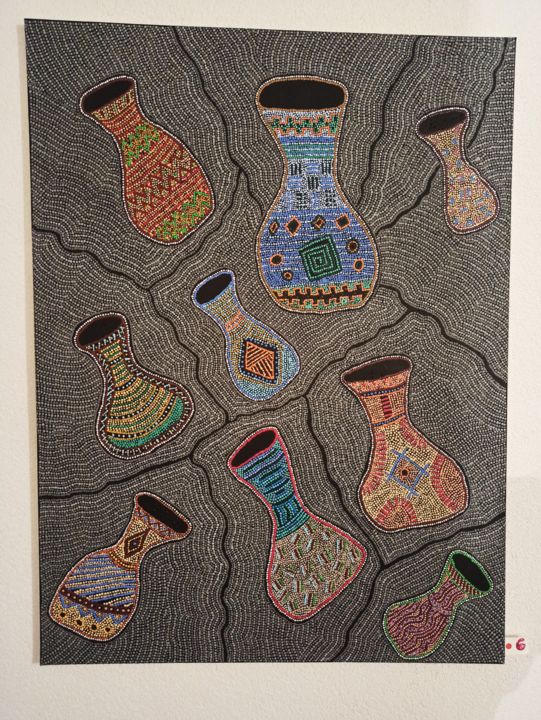 Peinture intitulée "Pots Magique" par Jomara Hamzo, Œuvre d'art originale, Acrylique