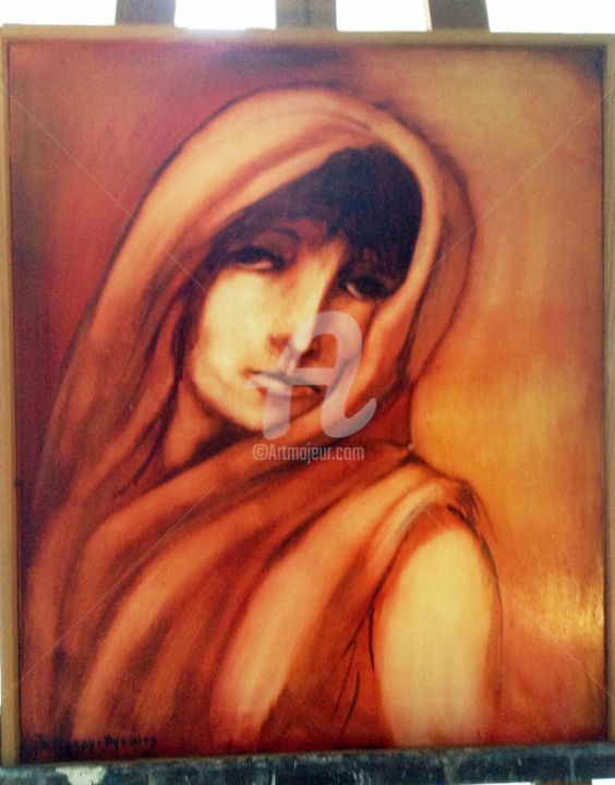 Pintura intitulada "Visage de Sarah" por Jomaray, Obras de arte originais