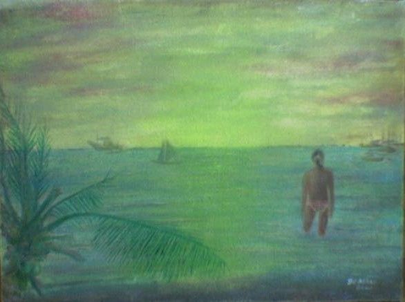 Painting titled "Boracay" by Jo Mari, Original Artwork, Oil